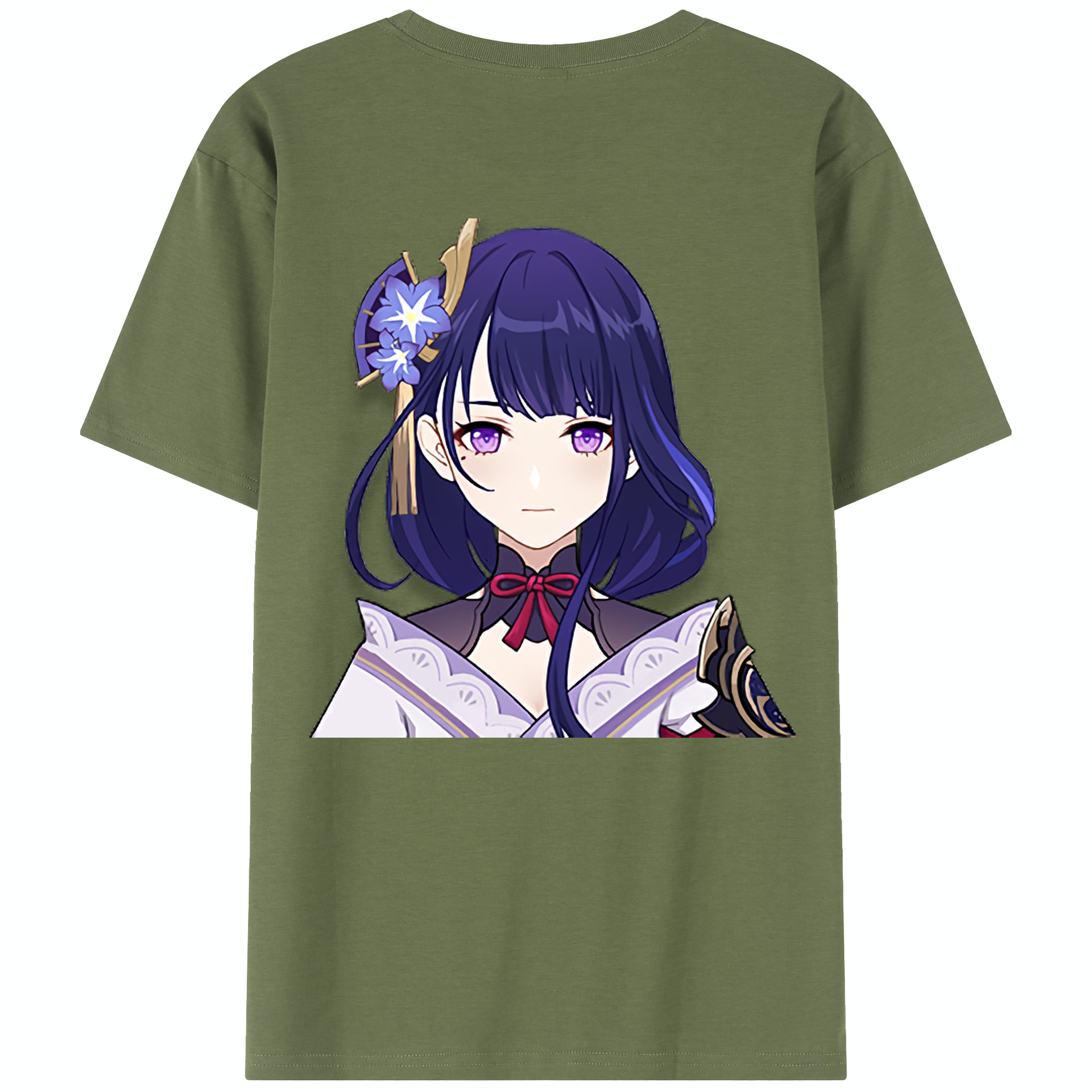 げんし神 雷電将軍 らいでんしょうぐん genshin Raiden Shogun 綿100％半袖Tシャツ（背面プリント）